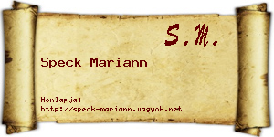 Speck Mariann névjegykártya